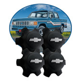 Kit 4 Calotas Centro Roda D20 A20 C20 Veraneio Silverado