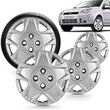 Kit 4 Calotas Fiesta Hatch Sedan 11 A 12 Aro 14 Prata Cubo Baixo Grid