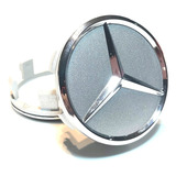 Kit 4 Calotinha De Roda Center Cap Roda Mercedes 75mm Prata