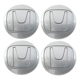 Kit 4 Calotinha Miolo Centro Miolo Roda Honda Fit City Prata