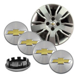 Kit 4 Calotinhas Tampa Roda Gm Agile 2009 A 2014 60mm 8 Abas