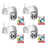 Kit 4 Camera Ip Yoosee Wifi 4 Cartão De Memória Sd 64gb