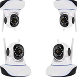 Kit 4 Camera Segurança 3 Antenas Robo Ip Wifi 360 720p Hd