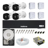 Kit 4 Câmeras 1120b Segurança Intelbras Dvr Mhdx 4ch Hd 500g