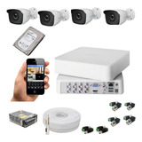 Kit 4 Câmeras Hilook Completo Full Hd 1080p Dvr 8 Canais Cor Branco