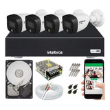 Kit 4 Câmeras Intelbras 1120 Full Color E Dvr 8 Canais C Hd