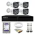 Kit 4 Câmeras Segurança 20m Dvr 4 Canais Com Hd Sata Cor Branco Tudo Forte