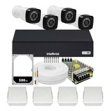 Kit 4 Câmeras Segurança Infravermelho Dvr Intelbras Multi Hd