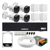 Kit 4 Câmeras Segurança Intelbras 1120b Dvr Mhdx 4ch Hd 500g
