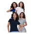 Kit 4 Camisa Feminina Polo Blusa Baby Look Social
