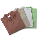 Kit 4 Camisa Polo Masculina Algodão -BR- Alfa- G- Regular- MARROM-CINZA-AREIA-VERDE-