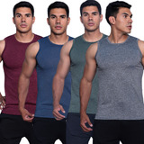 Kit 4 Camisas Masculina Regata Treino Dry Fit Musculacao Uv