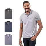 Kit 4 Camisas Polo Bolso Masculina Piquet Jacquard John Pull