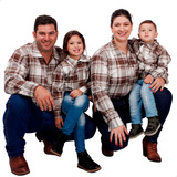Kit 4 Camisas Xadrez Familia Todos