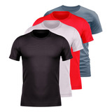 Kit 4 Camiseta Dry Fit Leveza Furadinha Masculina Academia