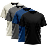 Kit 4 Camiseta Dry fit Sandrini Masculina Academia Caminhada