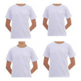 Kit 4 Camiseta Infantil Básica Menino Menina Lisa Branca