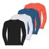 Kit 4 Camiseta Manga Comprida Masculina Malha Fria Slim Fit