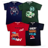 Kit 4 Camiseta Manga