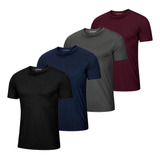 Kit 4 Camiseta Masculina Dry Fit Leve Premium Academia Fit