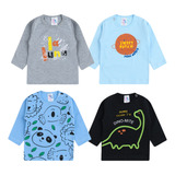 Kit 4 Camisetas Infantis