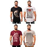 Kit 4 Camisetas Longline Masculina MXD Conceito Premium EG Ooção 03