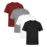 Kit 4 Camisetas Masculina Lisa Premium 100 Algodão Ssb