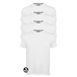 Kit 4 Camisetas Masculinas Básica Lisa Slim Algodão 30 1 Premium Cor Branco Branco Branco Branco Tamanho GG