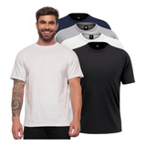 Kit 4 Camisetas Masculinas Lisas Algodão Premium Fafenix