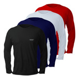 Kit 4 Camisetas Térmicas Masculina Segunda Pele Camisa Uv50 