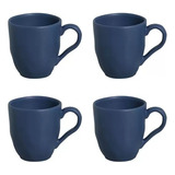 Kit 4 Canecas Orgânico Boreal Hygge 273 Ml Azul Porto Brasil