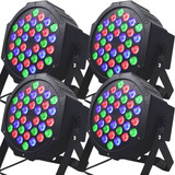 Kit 4 Canhões 36 Leds Rgb