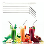 Kit 4 Canudos Aço Inox Canudo Metal Reutilizável Escova
