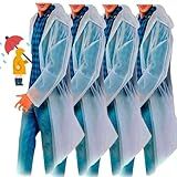 Kit 4 Capa De Chuva EVA Adulto Unisex C Capuz Impermeável Resistente Feminina Masculina Poncho Branco Transparente Reutilizável Para Viagem Acampamento Homens E Mulheres Forro Com Botão Festas Shows
