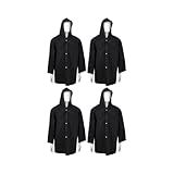 Kit 4 Capa De Chuva PVC Impermeável Com Capuz Preto Único 