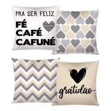 Kit 4 Capas Almofada 45cmx45cm Decorativa Luxo Modern Print