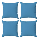 Kit 4 Capas Almofadas Decorativas Lisas 45x45 Id Decor Cor 15 Azul Bebê
