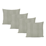 Kit 4 Capas De Almofada Decorativa Tricô 45x45 Sofá Cama