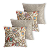 Kit 4 Capas De Almofada Jacquard Manchester 0629 Cor Cor 0629