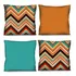 Kit 4 Capas De Almofada Marrom Laranja Geométrica 42cm R9