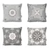 Kit 4 Capas De Almofadas Decorativas Azulejo Portugues 40x40 Cor Cinza