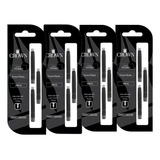 Kit 4 Cargas Para Caneta Crown Tinteiro Com 3 Refil Ca32005 Cor 4 Preto