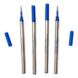Kit 4 Cargas Refil Roller Ball Padrão Azul 0 5 N118 Nukin