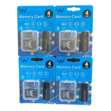 Kit 4 Cartão De Memória 4gb Classe10 3 Em 1
