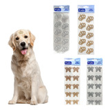 Kit 4 Cartelas Adesivo Pet Bind Piercing Cão Strass Coroa