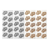 Kit 4 Cartelas Adesivo Strass Pet Coroa Dourado Prateado 5cm