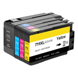 Kit 4 Cartucho 711xl 711 Para Plotter T120 T520 711 170 Ml