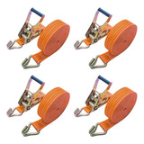 Kit 4 Catraca 4 Cinta Amarração 5t X 9m X 50mm Rabicho J