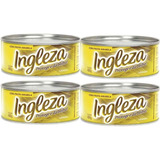 Kit 4 Ceras Pasta Inglesa Amarela 400g Carnaúba Mármore Piso