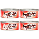 Kit 4 Ceras Pasta Inglesa Vermelho 400g Mármores Piso Móveis